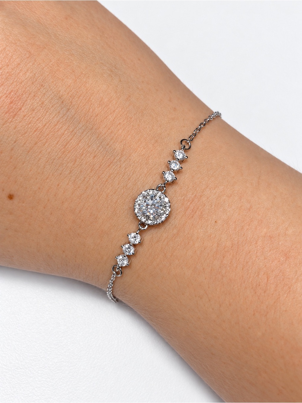 White Gold 1 CT Moissanite Bracelet
